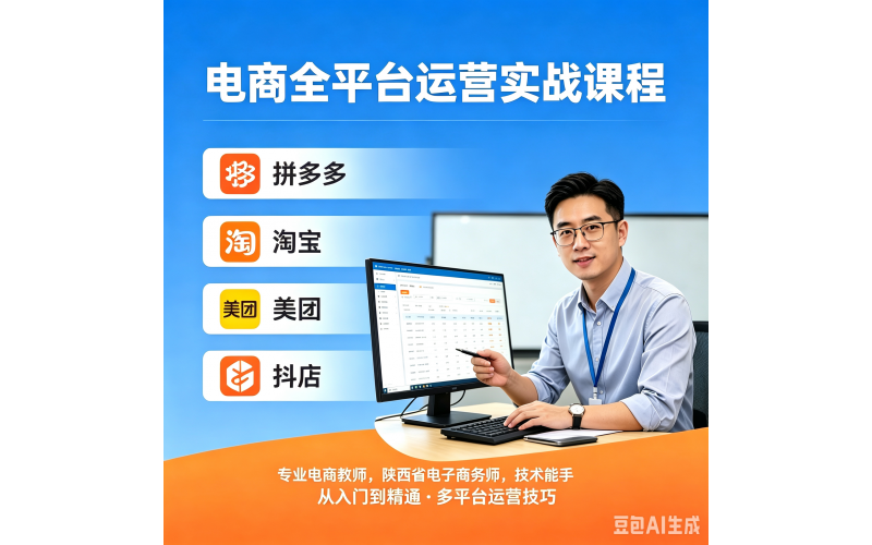 全平台电商实战培训｜二十余年一线运营专家手把手教学，零基础也能独立做店